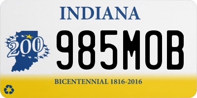 IN license plate 985MOB