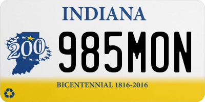 IN license plate 985MON