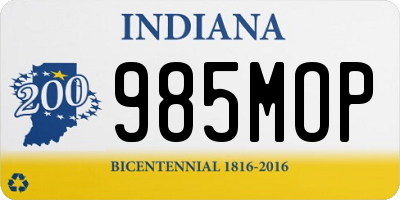 IN license plate 985MOP