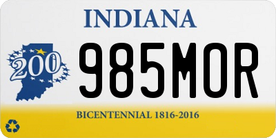 IN license plate 985MOR