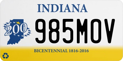 IN license plate 985MOV