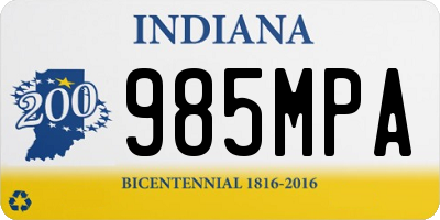 IN license plate 985MPA
