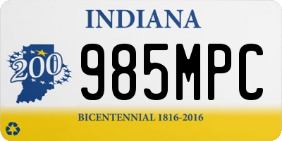 IN license plate 985MPC