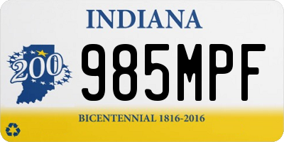 IN license plate 985MPF