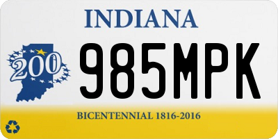 IN license plate 985MPK