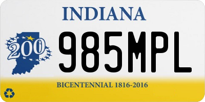 IN license plate 985MPL