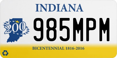 IN license plate 985MPM