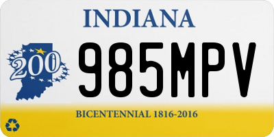 IN license plate 985MPV