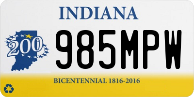 IN license plate 985MPW