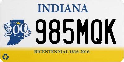 IN license plate 985MQK