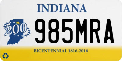 IN license plate 985MRA