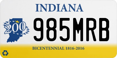 IN license plate 985MRB