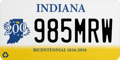IN license plate 985MRW