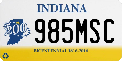 IN license plate 985MSC