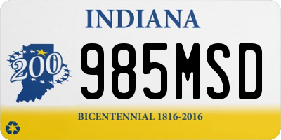 IN license plate 985MSD