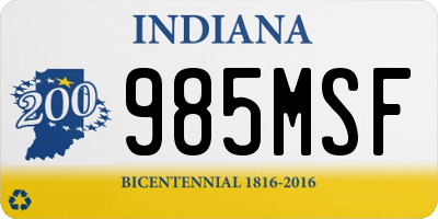 IN license plate 985MSF