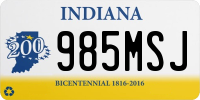 IN license plate 985MSJ