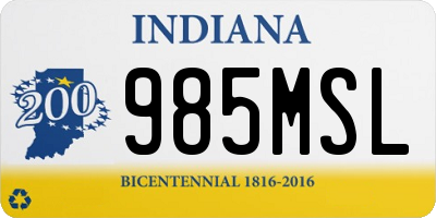 IN license plate 985MSL