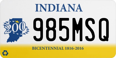 IN license plate 985MSQ