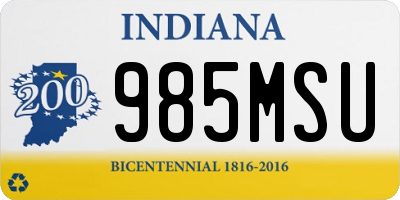 IN license plate 985MSU
