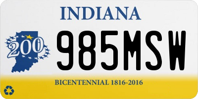 IN license plate 985MSW