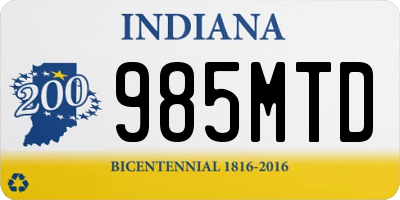 IN license plate 985MTD