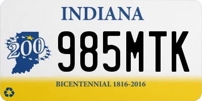 IN license plate 985MTK