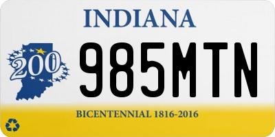 IN license plate 985MTN