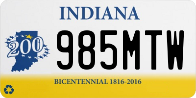 IN license plate 985MTW