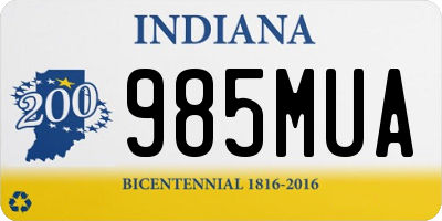 IN license plate 985MUA