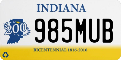 IN license plate 985MUB