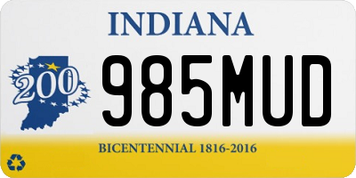 IN license plate 985MUD