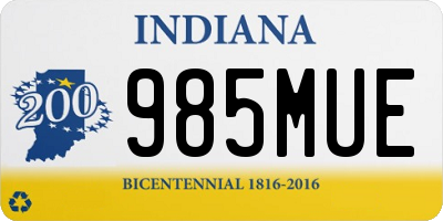 IN license plate 985MUE