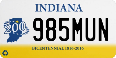 IN license plate 985MUN