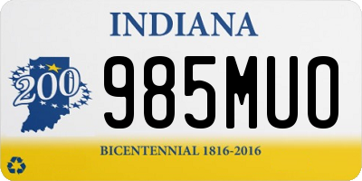 IN license plate 985MUO