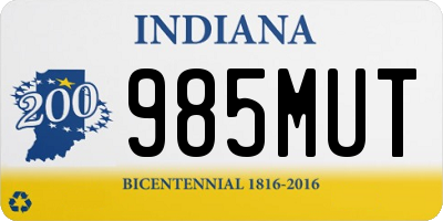 IN license plate 985MUT