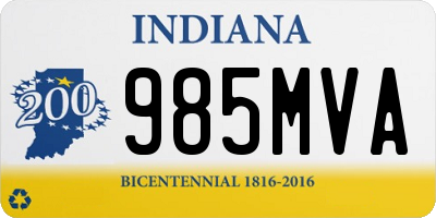 IN license plate 985MVA