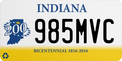 IN license plate 985MVC