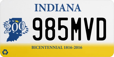 IN license plate 985MVD