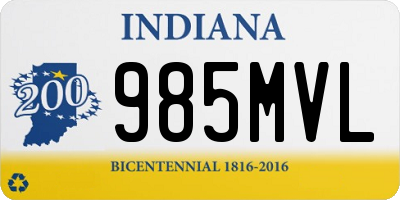 IN license plate 985MVL