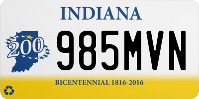 IN license plate 985MVN