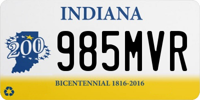 IN license plate 985MVR