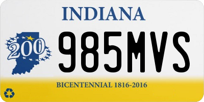 IN license plate 985MVS