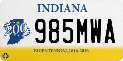 IN license plate 985MWA