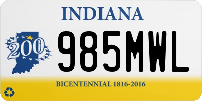 IN license plate 985MWL