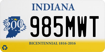 IN license plate 985MWT