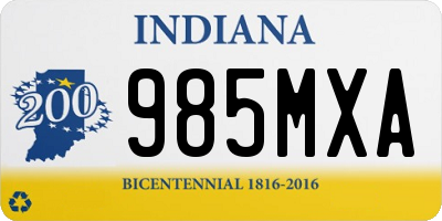 IN license plate 985MXA