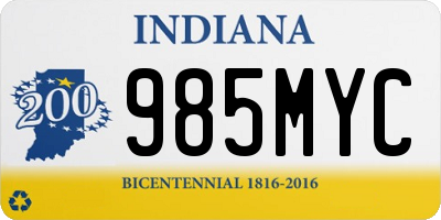 IN license plate 985MYC
