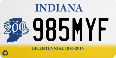 IN license plate 985MYF