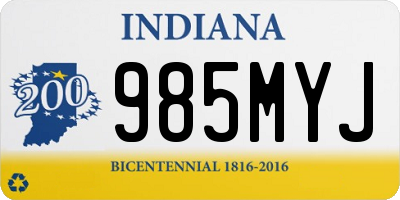 IN license plate 985MYJ